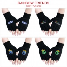 Rainbow Friends game cotton half finger gloves a p...
