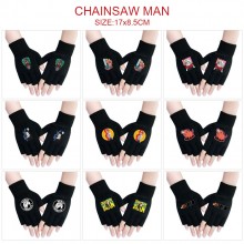 Chainsaw Man anime cotton half finger gloves a pai...