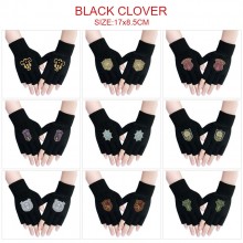 Black Clover anime cotton half finger gloves a pai...