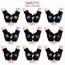 Naruto anime cotton half finger gloves a pair