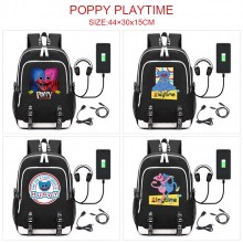 Poppy Playtime game USB charging laptop backpack s...