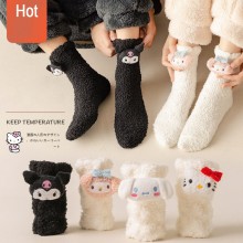 Kuromi Melody Cinnamoroll kitty thick coral velvet...