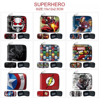 Batman Iron Super Man zipper wallet purse