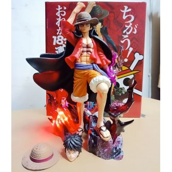 One Piece Luffy anime figure 2 heads(can lighting)