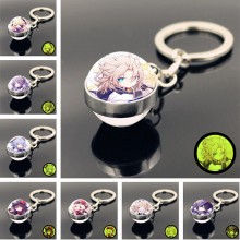 Genshin Impact game luminous pendant glass ball key chain keychain