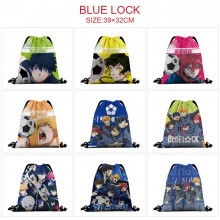 Blue Lock anime nylon drawstring backpack bag