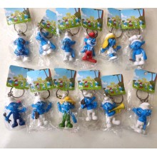 The Smurfs figure doll key chains set(12pcs a set)