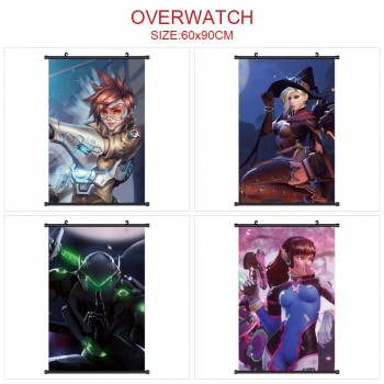 Overwatch game wall scroll wallscrolls 60*90CM