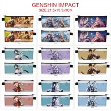 Genshin Impact game PU zipper pen case pencil bag