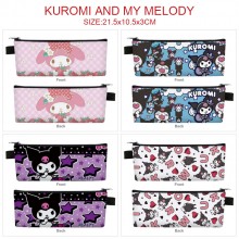 Melody Kuromi anime PU zipper pen case pencil bag