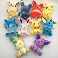 6inches Pokemon Eeveelution plush dolls set(10pcs a set)