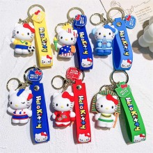 Football Hello kitty anime figure doll key chains