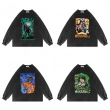 My Hero Academia round neck long sleeve wash water cotton hoodies