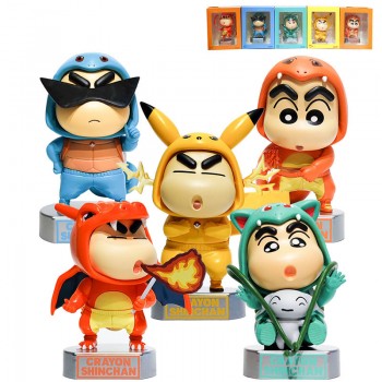 Crayon Shin-chan cos Pikachu Charmander Psyduck anime figure