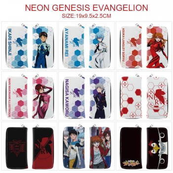 EVA anime zipper long wallet purse