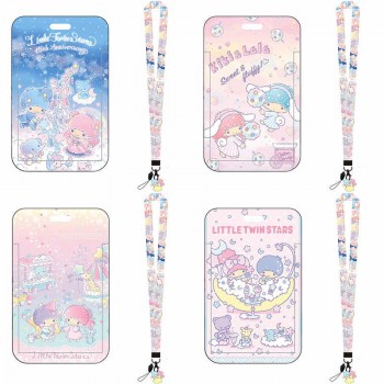 Little twins star anime ID cards holders cases lanyard key chain