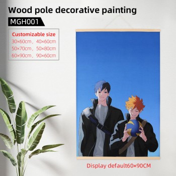 Haikyuu anime wood pole decorative painting wall scrolls