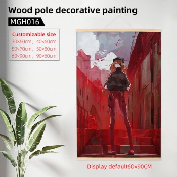 EVA anime wood pole decorative painting wall scrolls