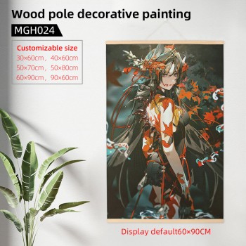 Onmyoji game wood pole decorative painting wall scrolls