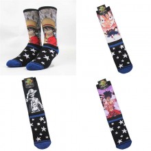 One Piece Luffy ACE anime long socks a pair