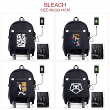 Bleach anime USB charging laptop backpack school b...