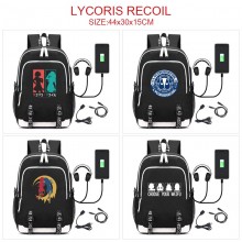 Lycoris Recoil anime USB charging laptop backpack school bag