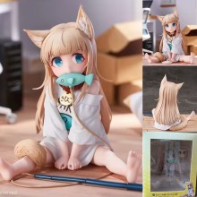 My Cat Is A Kawaii Girl Kinako Sit Eat Fish Anime Figure