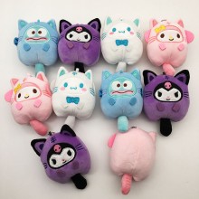 4.4inches Sanrio Melody Kulomi Cinnamoroll plush dolls set(10pcs a set)