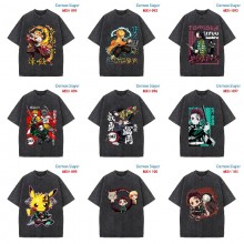 Demon Slayer anime short sleeve wash water worn-ou...