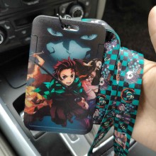 Demon Slayer anime ID cards holders cases lanyard key chain