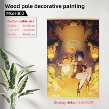 Genshin Impact game wood pole decorative painting ...