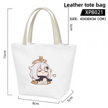 Genshin Impact game waterproof leather tote bag ha...