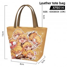 Demon Slayer anime waterproof leather tote bag han...