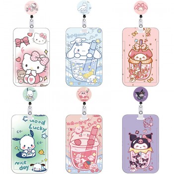 Sanrio Melody kitty Cinnamoroll Kuromi ID cards holders cases lanyard key chain