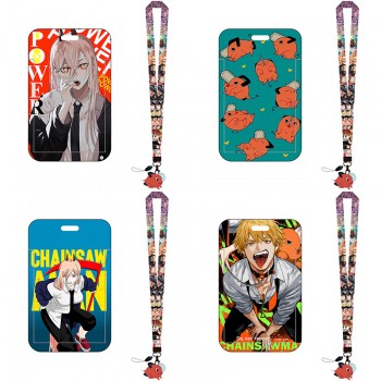 Chainsaw Man anime ID cards holders cases lanyard key chain