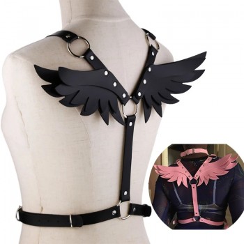 Angel Wings Leather harness Goth Punk body chain women strap cosplay costume