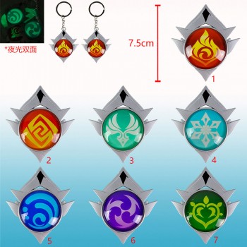 Genshin Impact Snezhnaya Vision game two-sided luminous key chain