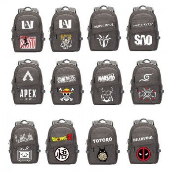 Naruto One Piece Dragon Ball Totoro anime canvas backpack bag