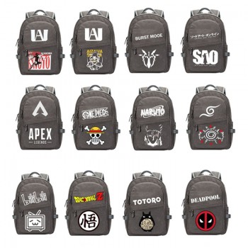 Naruto One Piece Dragon Ball Totoro anime canvas backpack bag