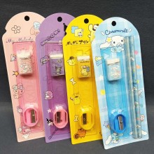 Sanrio Melody kitty Cinnamoroll Kuromi eraser pencil ruler set(24pcs a set)