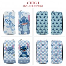 Stitch anime long zipper wallet purse