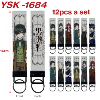 Kuroshitsuji Black Butler anime rope key chains set(12pcs a set)