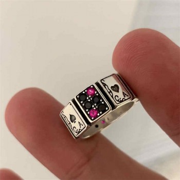 Fashion poker playing cards ring