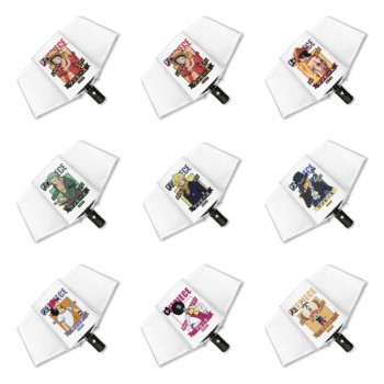 One Piece anime tri-fold automatic umbrella