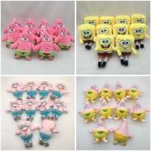 5inches Spongebob Patrick Star anime plush dolls set(10pcs a set)