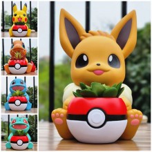 Pokemon Charmander Pikachu Squirtle Eevee flowerpot figure