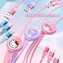 Sanrio Melody kitty Cinnamoroll Kuromi 3 In 1 USB cable Data Line