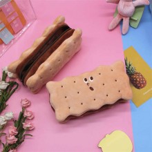 Sandwich cookie biscuit plush pen bag pencil case