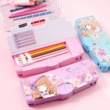 Smile flower large plastic pen bag pencil case