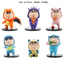 Crayon Shin-chan cos Pikachu figures set(OPP bag)